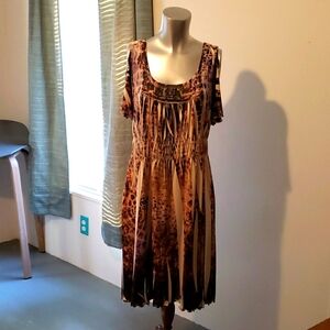 one world live and let live Summer Dress with Cut Out Sleeves Embellished Bodice